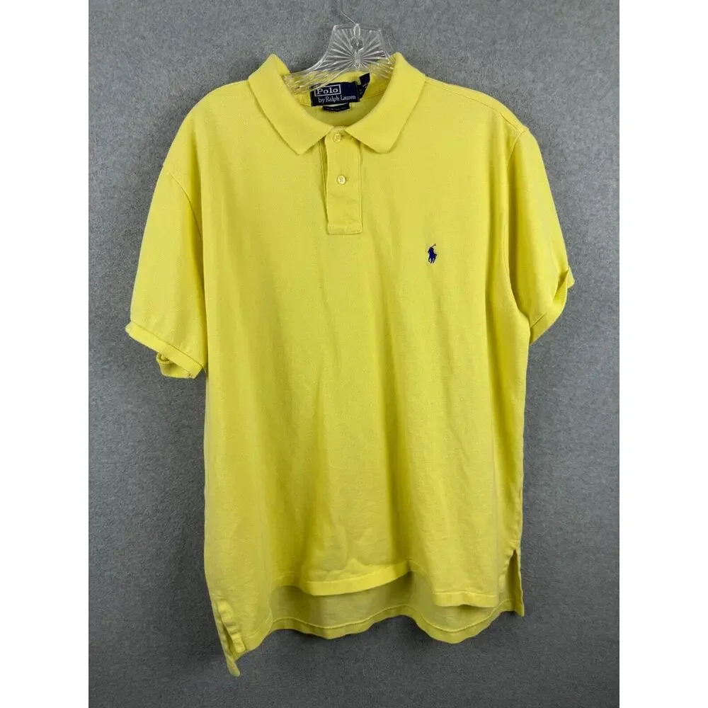 Polo Ralph Lauren Polo Shirt Men's XL Yellow Short Sleeve‎ Preppy Classic Summer